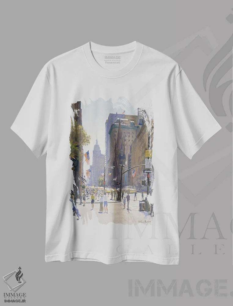 تیشرت سفید طرح دار 1997,خیابان پنجم، ۱۹۹۷، دکور معاصر اثر جولیان بارو | فروشگاه ایماژ