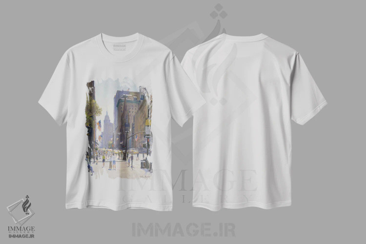 تیشرت سفید طرح دار 1997,خیابان پنجم، ۱۹۹۷، دکور معاصر اثر جولیان بارو | فروشگاه ایماژ