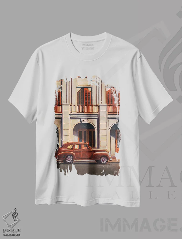 تیشرت سفید طرح دار آخرین ایستگاه ۱، وینتیج و رترو اثر جوزف کیتس | فروشگاه ایماژ