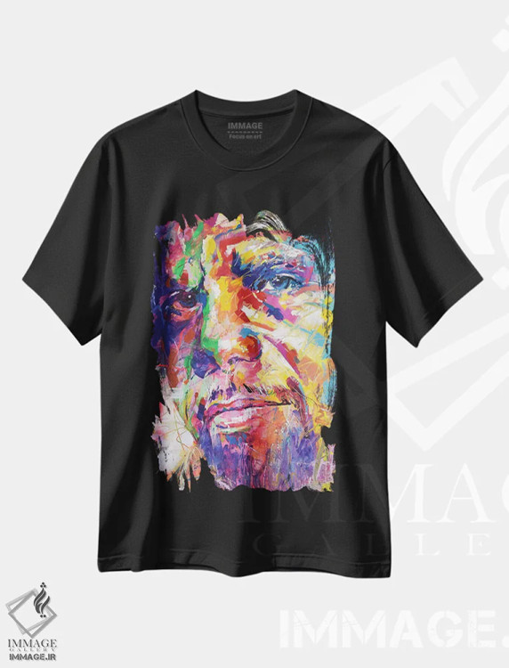تیشرت مشکی طرح دار بدون عنوان، هنر فاخر معاصر اثر ژوس کوفرر | immage.ir