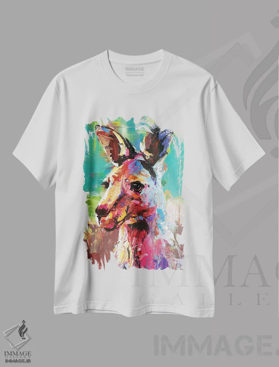تیشرت سفید طرح دار کانگورو، مدیوم اثر ژوس کوفرر | immage.ir