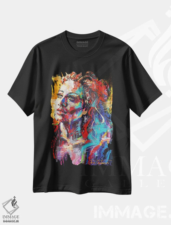 تیشرت مشکی طرح دار ادل، هنر فاخر معاصر اثر ژوس کوفرر | immage.ir