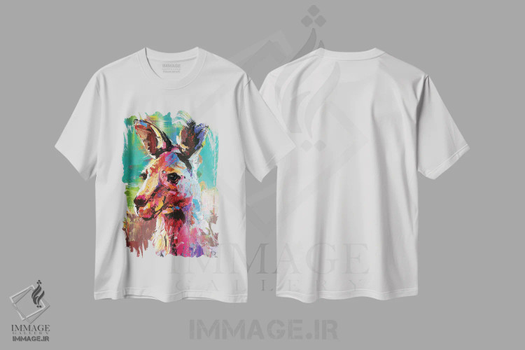 تیشرت سفید طرح دار کانگورو، مدیوم اثر ژوس کوفرر | immage.ir