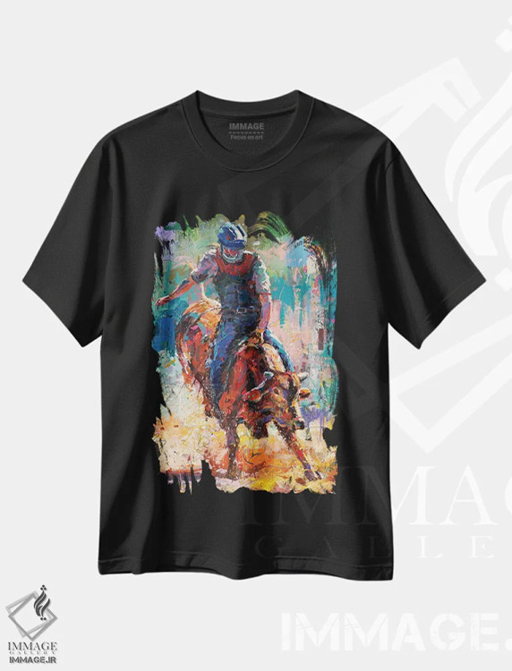 تیشرت مشکی طرح دار هشت ثانیه، دکور روستایی اثر ژوس کوفرر | immage.ir