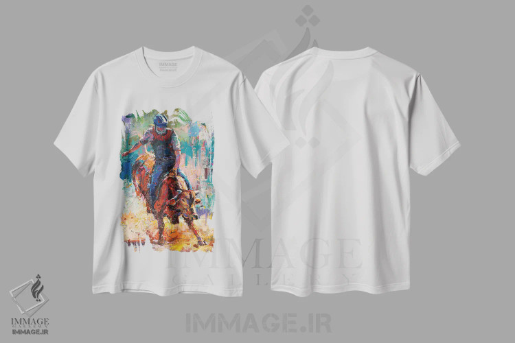 تیشرت سفید طرح دار هشت ثانیه، دکور روستایی اثر ژوس کوفرر | فروشگاه ایماژ