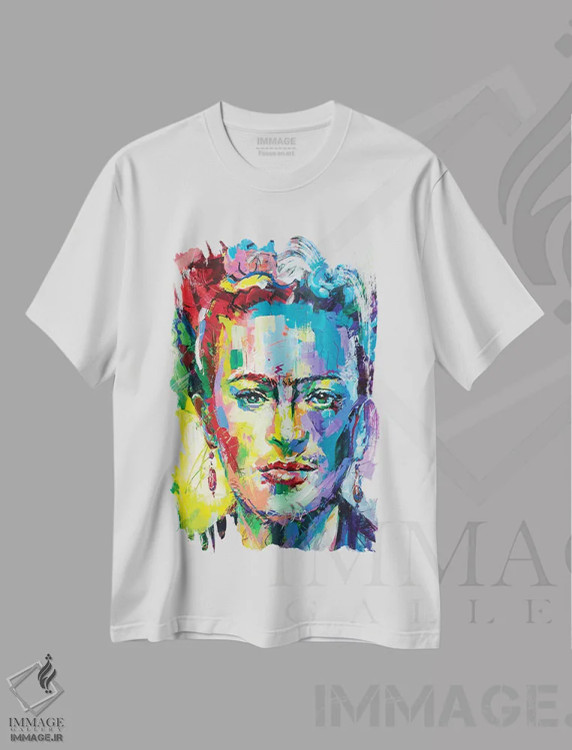تیشرت سفید طرح دار فریدا کالو، دکور معاصر اثر ژوس کوفرر | فروشگاه ایماژ