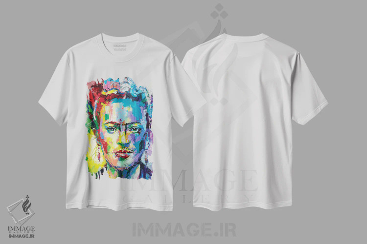 تیشرت سفید طرح دار فریدا کالو، دکور معاصر اثر ژوس کوفرر | فروشگاه ایماژ
