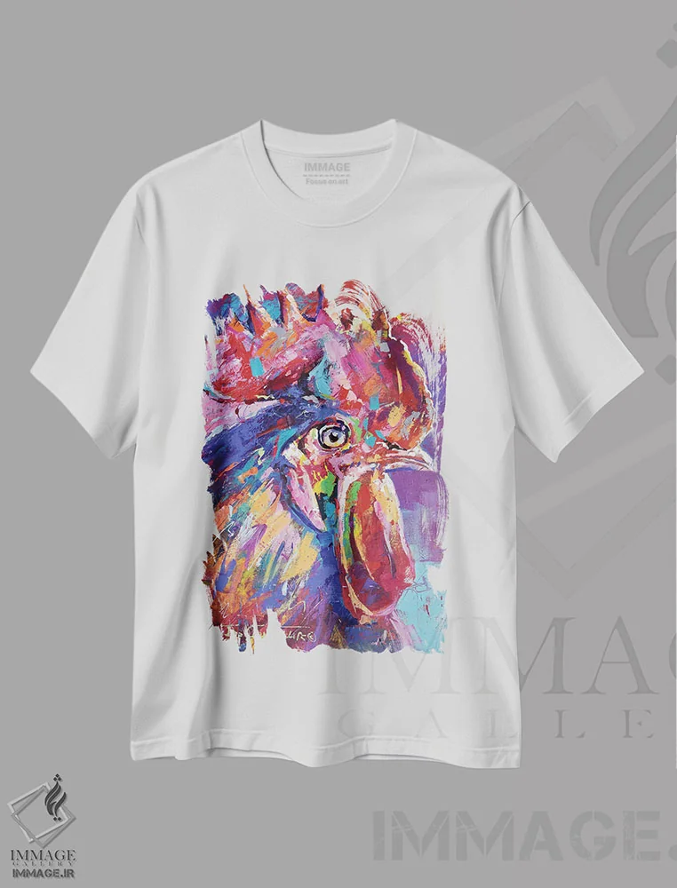 تیشرت سفید طرح دار خروس، دکور معاصر اثر ژوس کوفرر | immage.ir