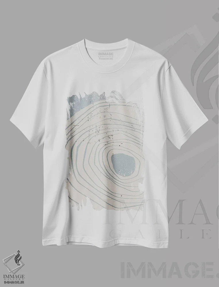 تیشرت سفید طرح دار حلقه سنگی I اثر جیکوب گرین | فروشگاه ایماژ
