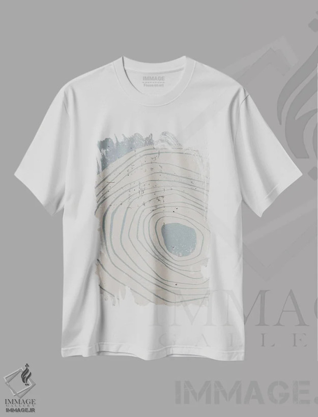 تیشرت سفید طرح دار حلقه سنگی I اثر جیکوب گرین | فروشگاه ایماژ