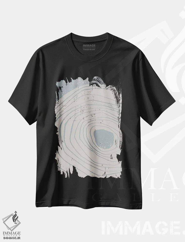 تیشرت مشکی طرح دار حلقه سنگی I اثر جیکوب گرین | immage.ir