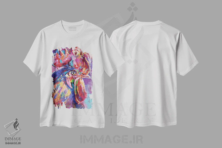 تیشرت سفید طرح دار خروس، دکور معاصر اثر ژوس کوفرر | immage.ir