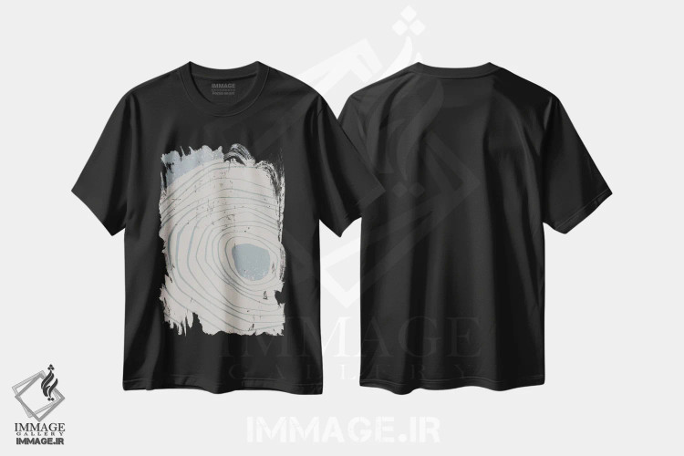 تیشرت مشکی طرح دار حلقه سنگی I اثر جیکوب گرین | immage.ir