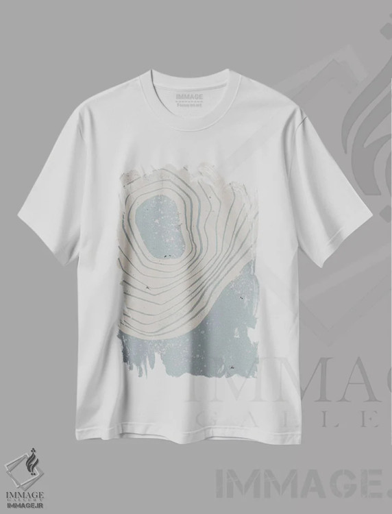 تیشرت سفید طرح دار حلقه سنگی II اثر جیکوب گرین | فروشگاه ایماژ