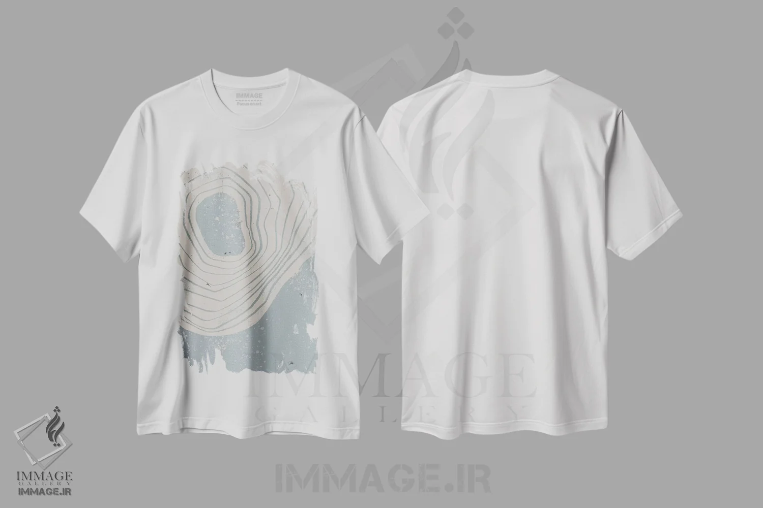 تیشرت سفید طرح دار حلقه سنگی II اثر جیکوب گرین | فروشگاه ایماژ