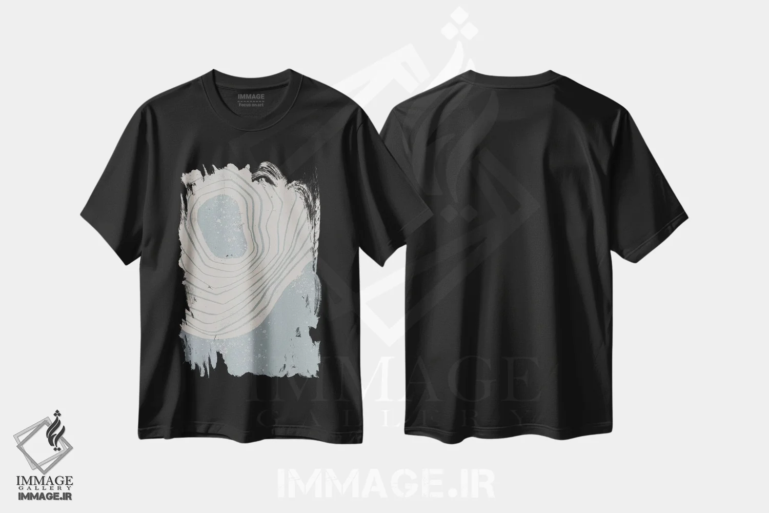 تیشرت مشکی طرح دار حلقه سنگی II اثر جیکوب گرین | immage.ir