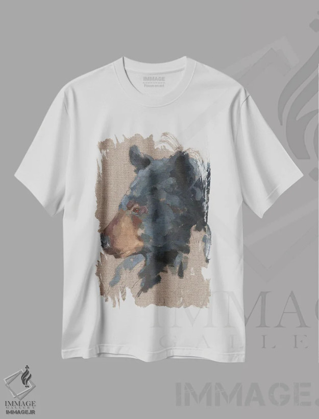 تیشرت سفید طرح دار خرس بزرگ IV، دکور کلبه و لژ اثر جیکوب گرین | فروشگاه ایماژ