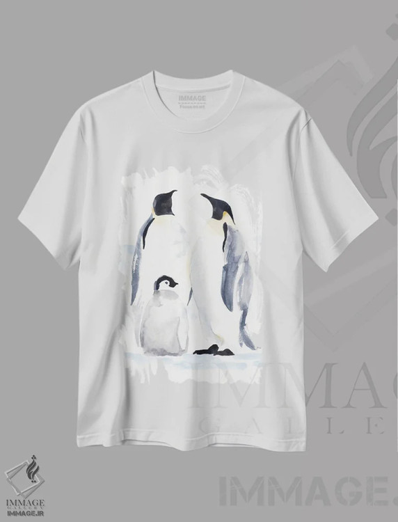 تیشرت سفید طرح دار پنگوئن های امپراتور II، مدیوم اثر جیکوب گرین | فروشگاه ایماژ