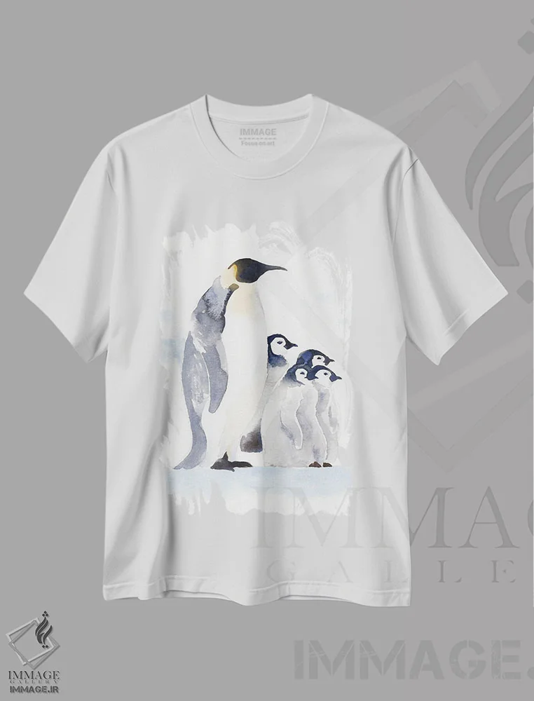 تیشرت سفید طرح دار پنگوئن های امپراتور I، مدیوم اثر جیکوب گرین | immage.ir