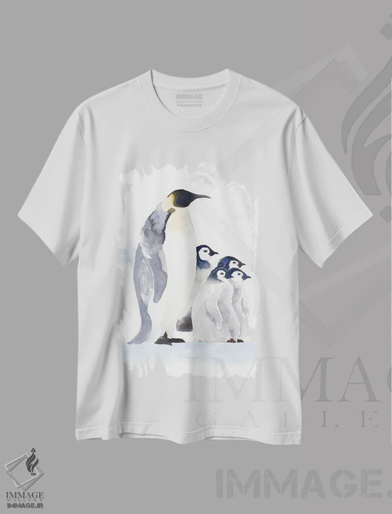 تیشرت سفید طرح دار پنگوئن های امپراتور I، مدیوم اثر جیکوب گرین | immage.ir
