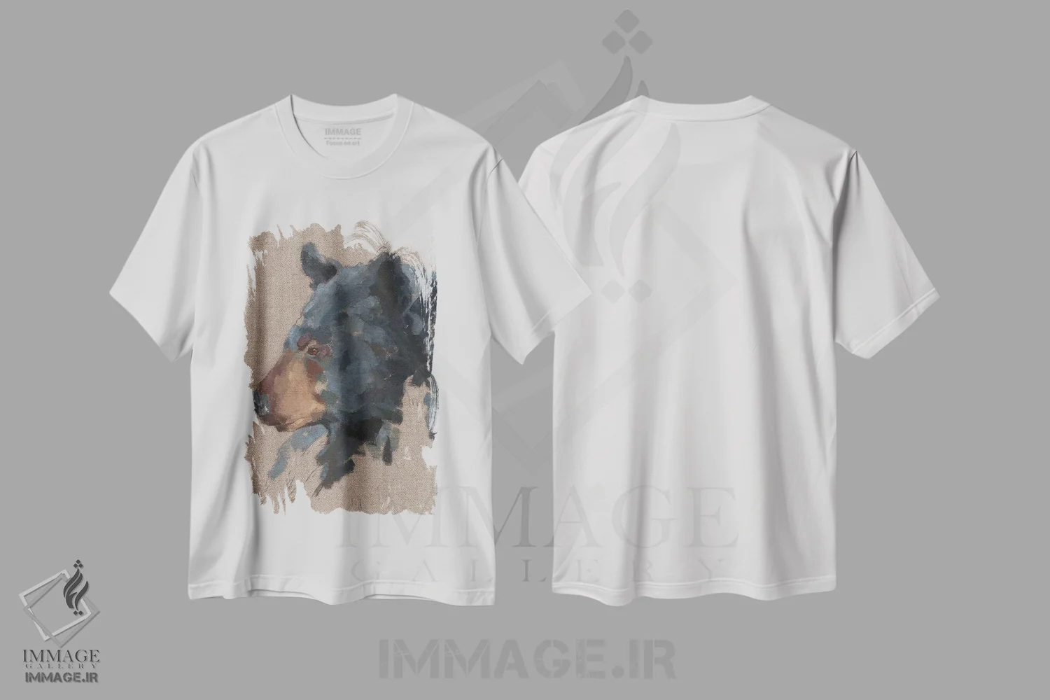 تیشرت سفید طرح دار خرس بزرگ IV، دکور کلبه و لژ اثر جیکوب گرین | فروشگاه ایماژ