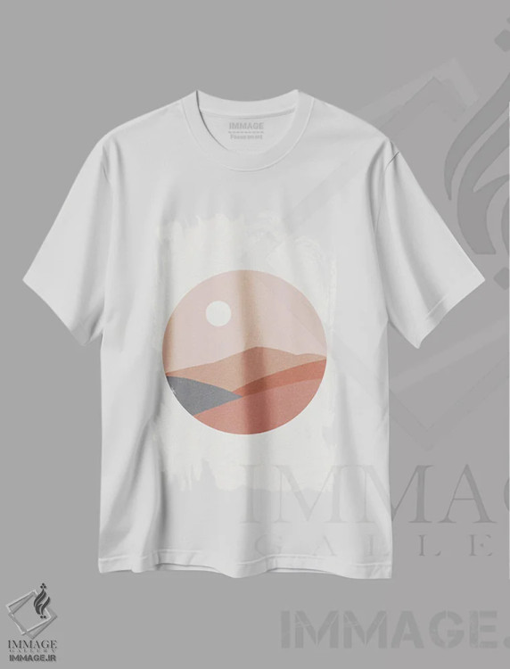 تیشرت سفید طرح دار کویر بازتفسیر شده I، تزئینی اثر جیکوب گرین | فروشگاه ایماژ