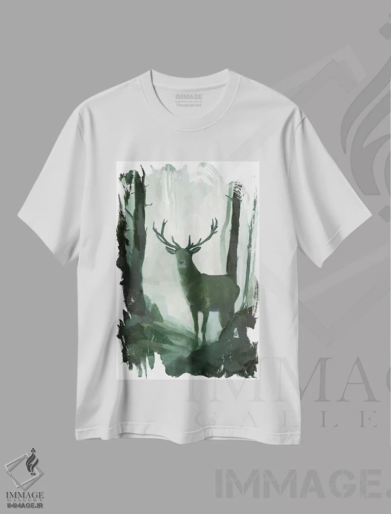 تیشرت سفید طرح دار ایالت مصور: تگزاس، تزئینی اثر جیکوب گرین | فروشگاه ایماژ