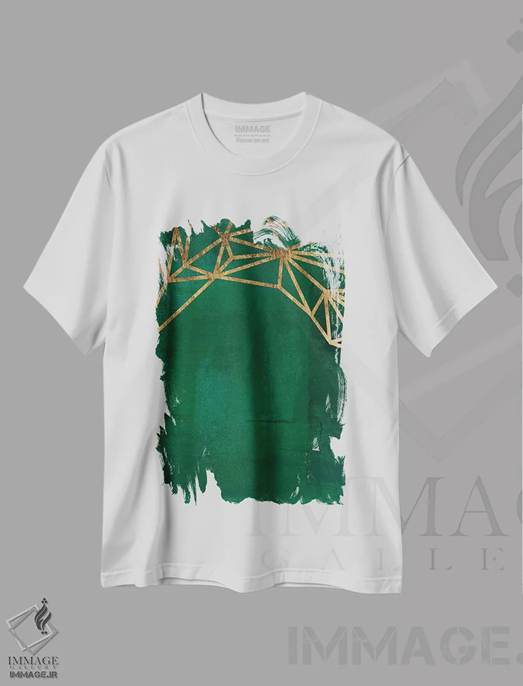 تیشرت سفید طرح دار شبکه جنگل II اثر جیکوب گرین | immage.ir