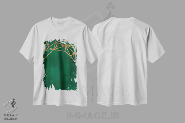 تیشرت سفید طرح دار شبکه جنگل II اثر جیکوب گرین | immage.ir