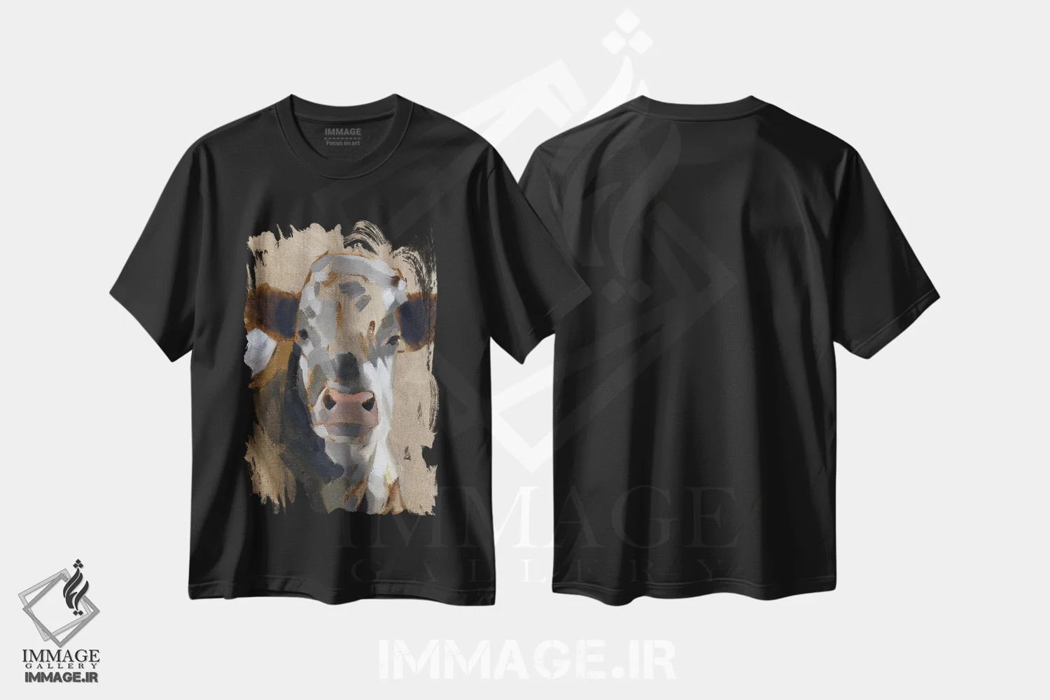 تیشرت مشکی طرح دار دام های ایست اند II، دکور معاصر اثر جیکوب گرین | فروشگاه ایماژ