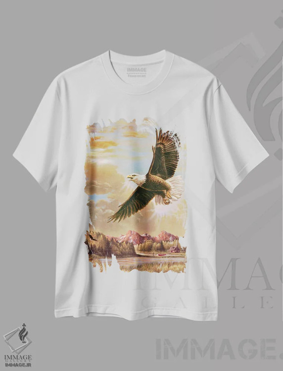 تیشرت سفید طرح دار در اوج - عقاب، دکور کلبه و لژ اثر گرگ جوردانو | immage.ir