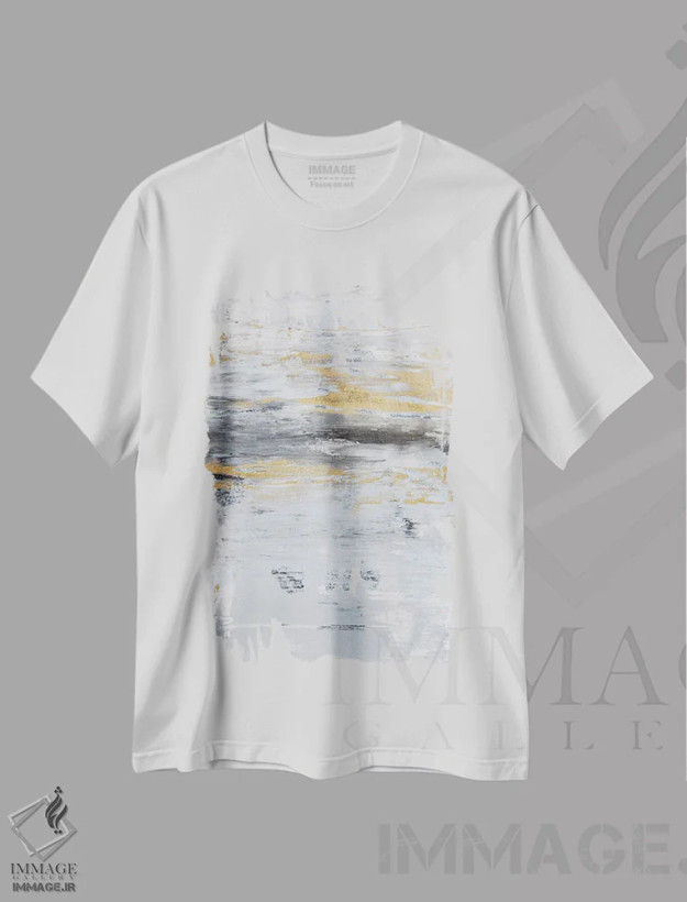 تیشرت سفید طرح دار کارامل یخی II اثر جولیا کونتاسسی | فروشگاه ایماژ