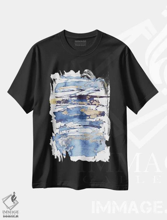 تیشرت مشکی طرح دار شیفتگی آبی I اثر جولیا کونتاسسی | immage.ir