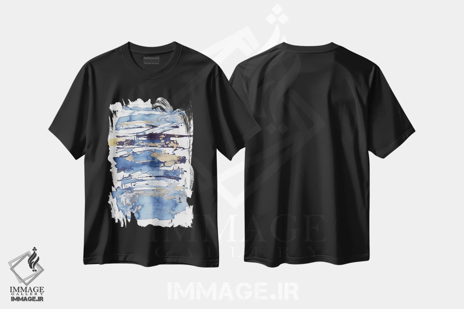 تیشرت مشکی طرح دار شیفتگی آبی I اثر جولیا کونتاسسی | immage.ir