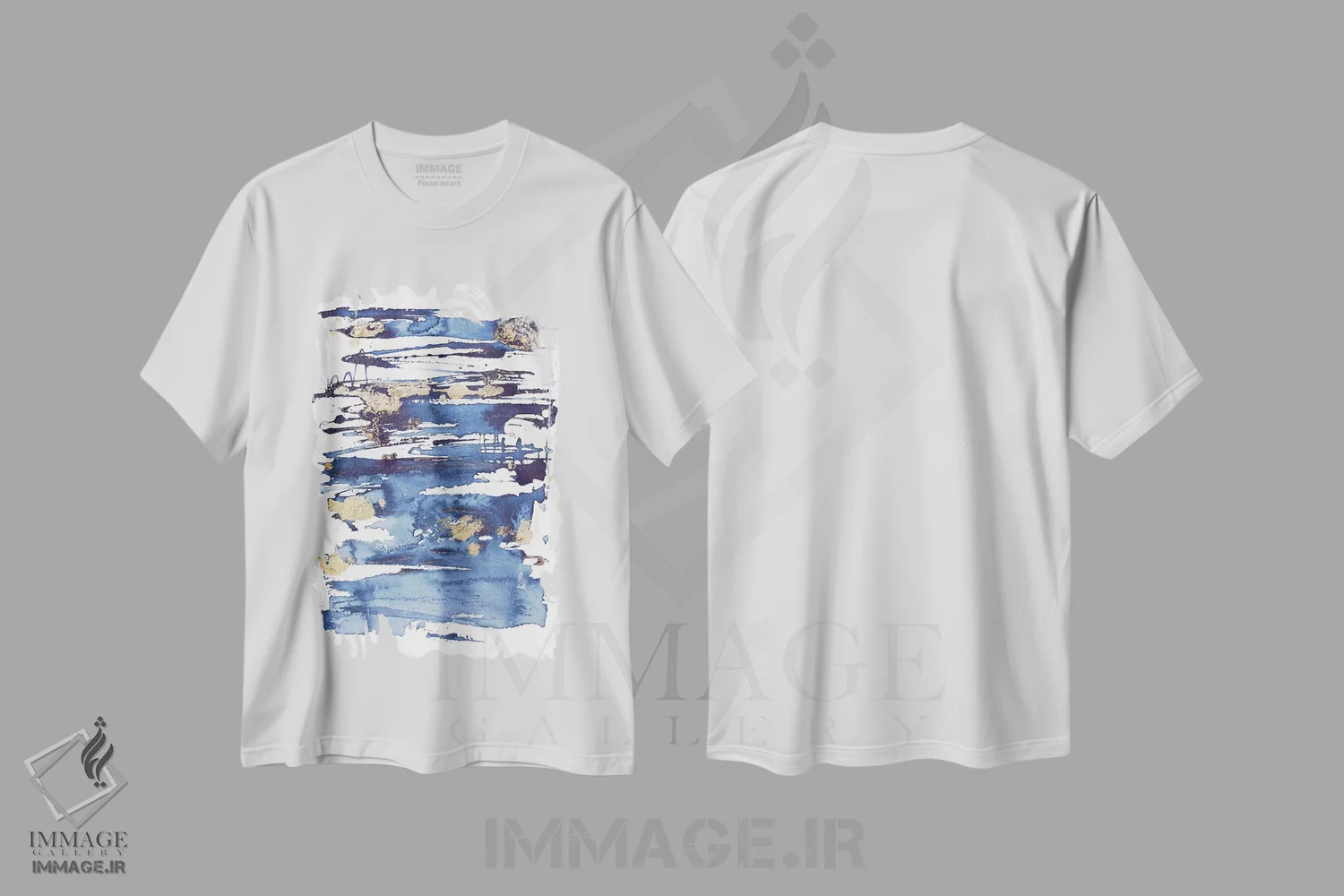 تیشرت سفید طرح دار شیفتگی آبی II اثر جولیا کونتاسسی | immage.ir