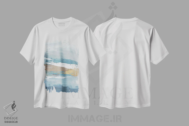 تیشرت سفید طرح دار آشوب دلپذیر بی رنگ اثر جولیا کونتاسسی | immage.ir