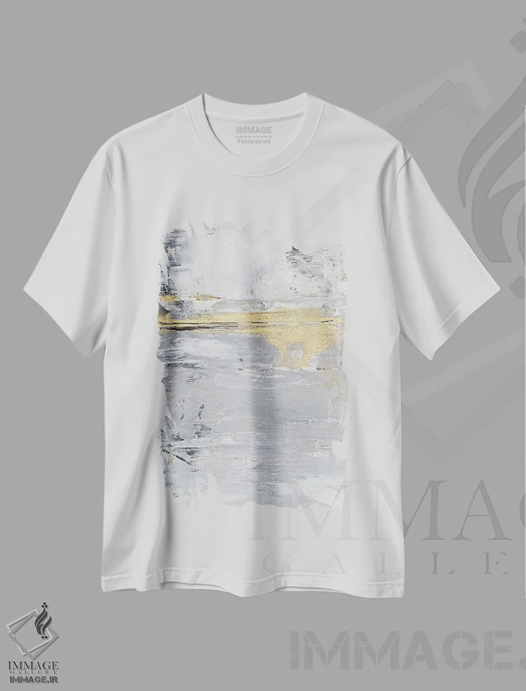 تیشرت سفید طرح دار کارامل یخی اثر جولیا کونتاسسی | immage.ir