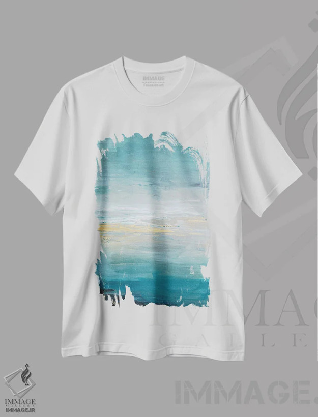 تیشرت سفید طرح دار درخشش اثر جولیا کونتاسسی | فروشگاه ایماژ