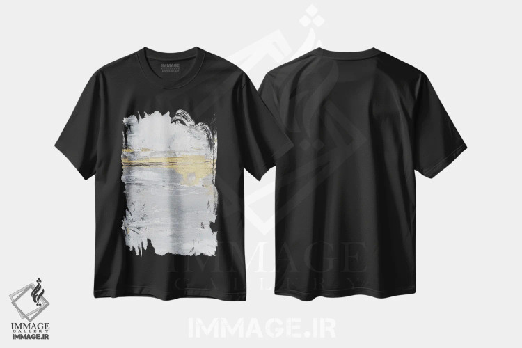 تیشرت مشکی طرح دار کارامل یخی اثر جولیا کونتاسسی | فروشگاه ایماژ