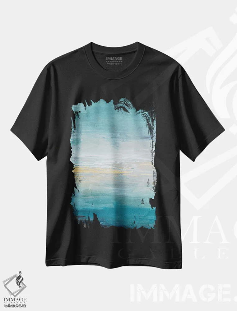 تیشرت مشکی طرح دار درخشش اثر جولیا کونتاسسی | immage.ir