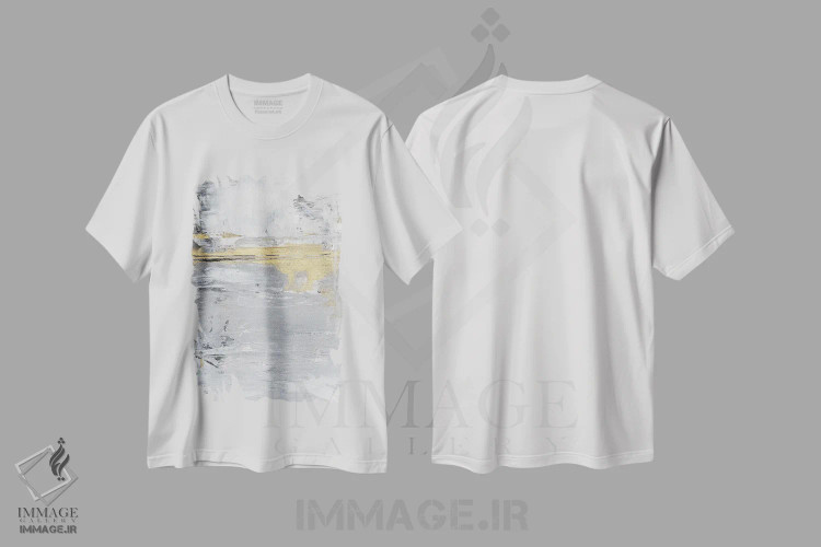تیشرت سفید طرح دار کارامل یخی اثر جولیا کونتاسسی | immage.ir