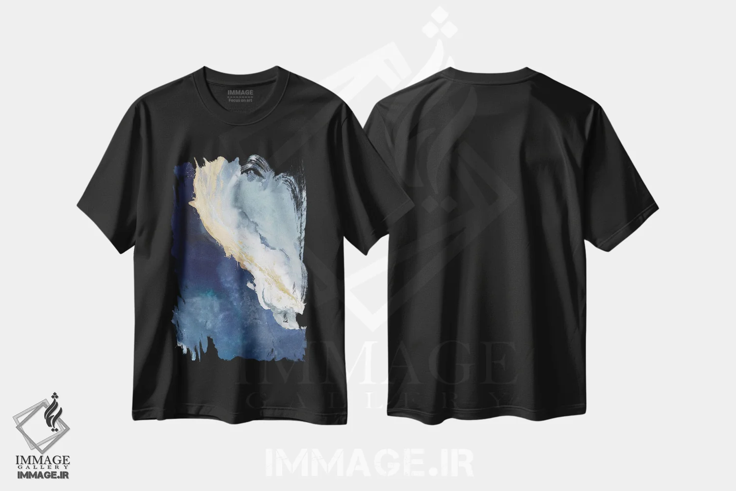 تیشرت مشکی طرح دار کوه المپوس اثر جولیا کونتاسسی | فروشگاه ایماژ