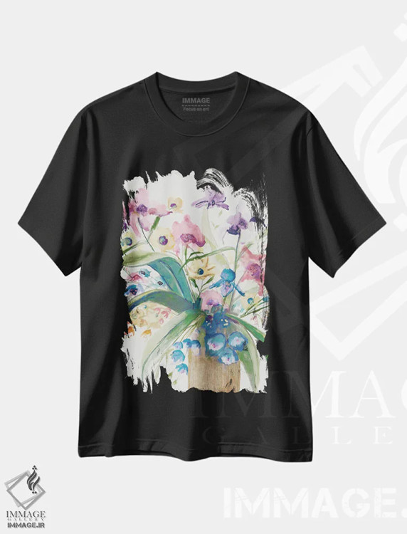 تیشرت مشکی طرح دار نغمات علفزار، دکور معاصر اثر جیکوب کیو | immage.ir
