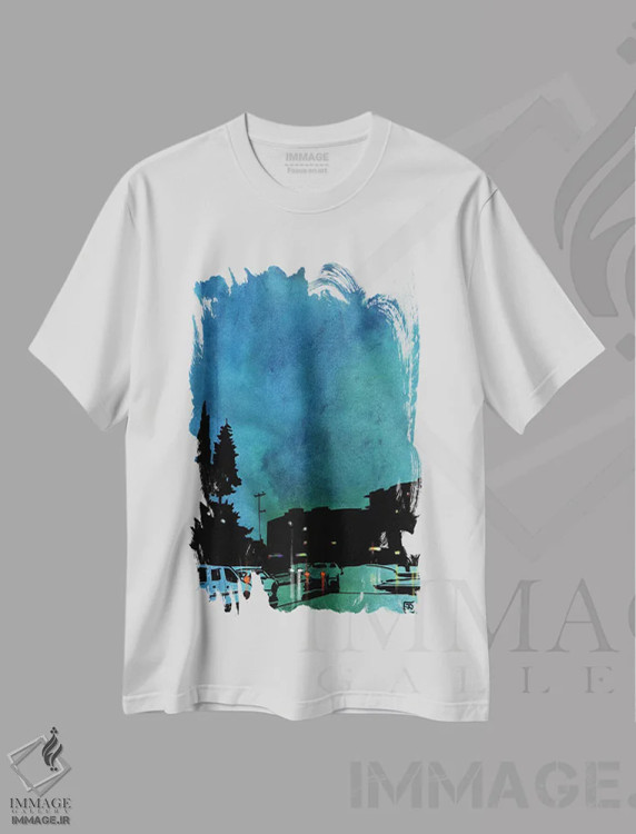 تیشرت سفید طرح دار ماشین ها I، هنر دیجیتال اثر جوزپه کریستیانو | فروشگاه ایماژ