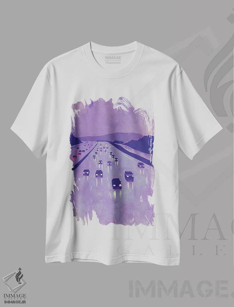 تیشرت سفید طرح دار منظره شب I، هنر دیجیتال اثر جوزپه کریستیانو | immage.ir