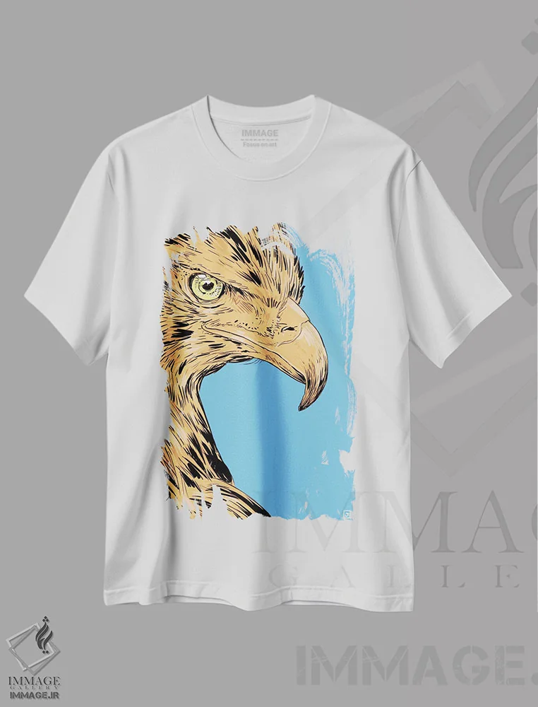 تیشرت سفید طرح دار عقاب اثر جوزپه کریستیانو | فروشگاه ایماژ