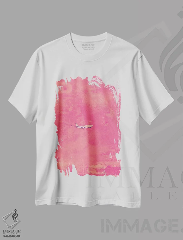 تیشرت سفید طرح دار آنجا می رود، هنر دیجیتال اثر جوزپه کریستیانو | immage.ir