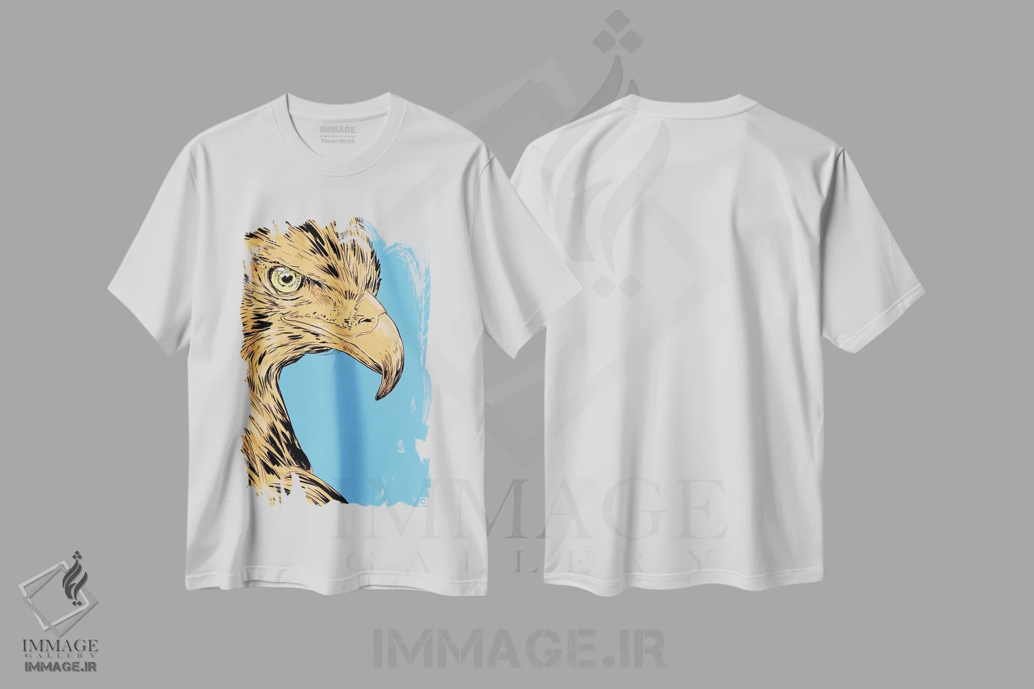 تیشرت سفید طرح دار عقاب اثر جوزپه کریستیانو | فروشگاه ایماژ