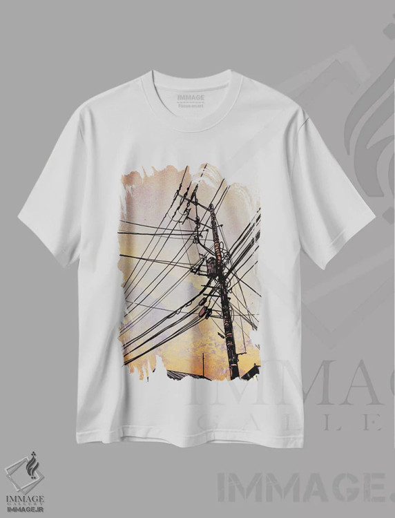 تیشرت سفید طرح دار سیم ها II، هنر دیجیتال اثر جوزپه کریستیانو | immage.ir
