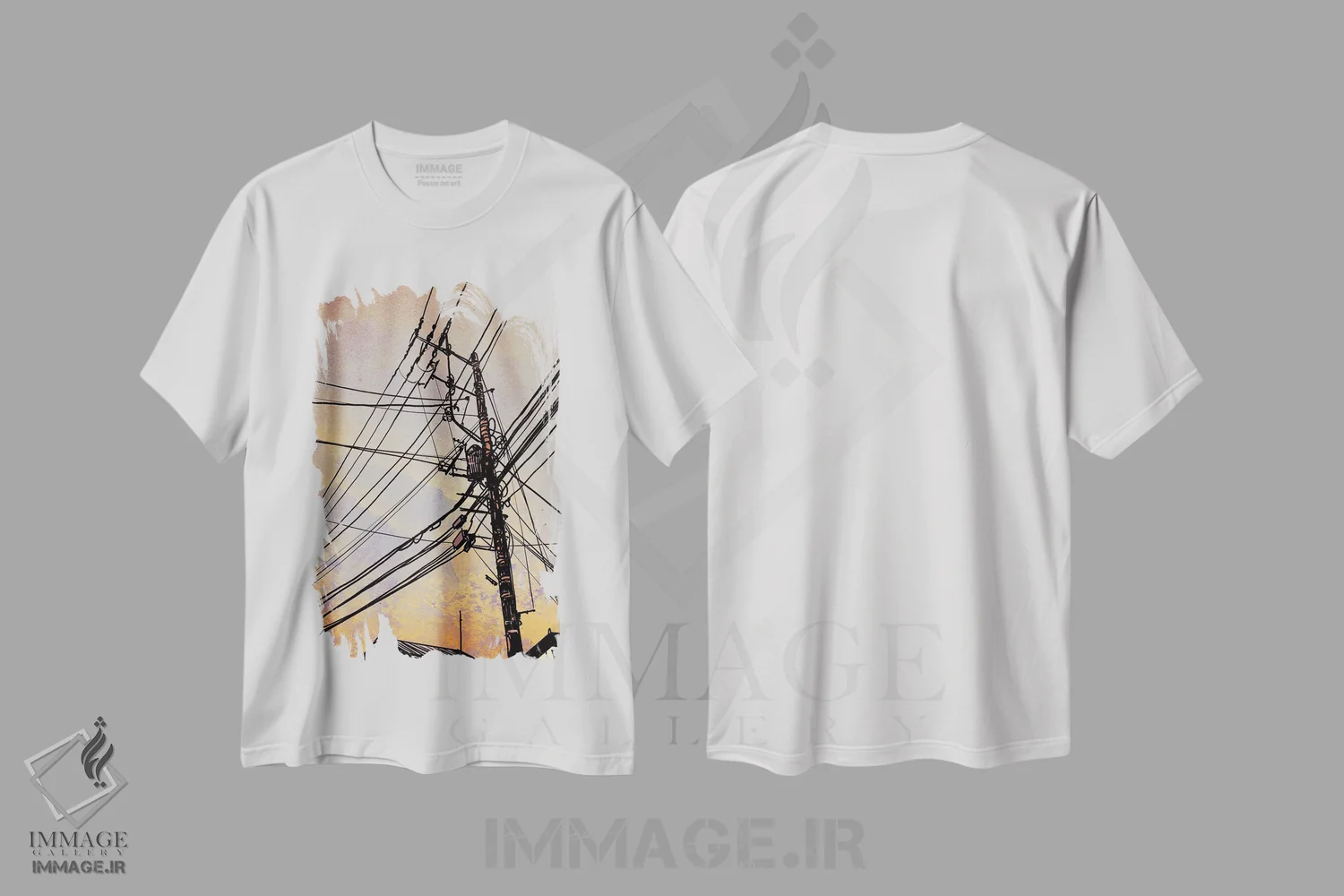 تیشرت سفید طرح دار سیم ها II، هنر دیجیتال اثر جوزپه کریستیانو | immage.ir